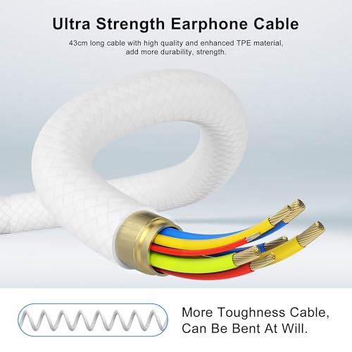 AMVR Noise Isolating Earbuds Earphones Custom Made for Meta Quest 2 VR Headset, with 3D 360 Degree Sound in-Ear Headphones and Earphone Silicone Holders (White) - color: White
