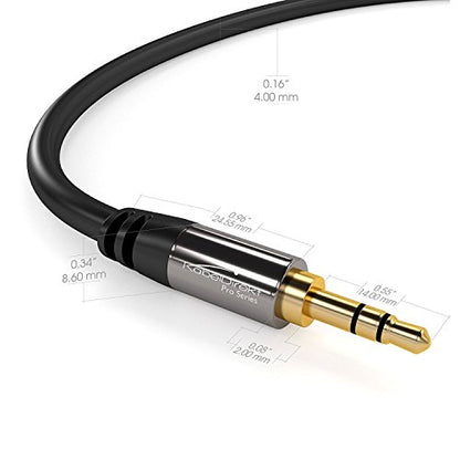 KabelDirekt – Aux Audio Jack Cable 3.5mm – 10ft – Metal | Superior sound: The 3.5mm to 3.5mm audio cable delivers outstanding stereo audio to headphones, headsets or amplifiers - size: 10 feet, style: Regular Stereo Jack Cable