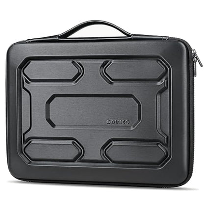 DOMISO 17 inch Laptop Sleeve with Handle Shockproof Computer Bag Waterproof EVA Protective Carrying Case for 17.3" MSI GS73VR Stealth Pro/HP Envy 17/LG Gram 17"/ROG Strix GL702VS, Black - color: Black, size: 17.3 inch