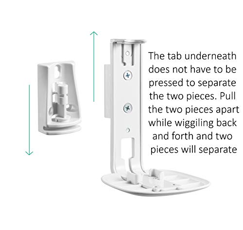 ynVISION.DESIGN Wall Mount for Sonos One, One SL, Play:1, 2 Pack, White | Tilt 18° and swivel right or left 45°, cable management, hardware included for drywall, brick, and wood stud walls - color: White