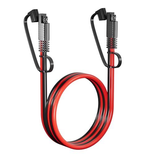 SAE 연장 케이블 12AWG 1.9m(6.6피트) 자동차 RV 태양열용 | SAE to SAE 연장 코드, 12AWG 순수 구리, 1.8m(6.6피트), 이중 PVC 재킷, 자동차/RV/트럭/보트/태양열용, 더스트 캡 포함, - size: 6.6피트
