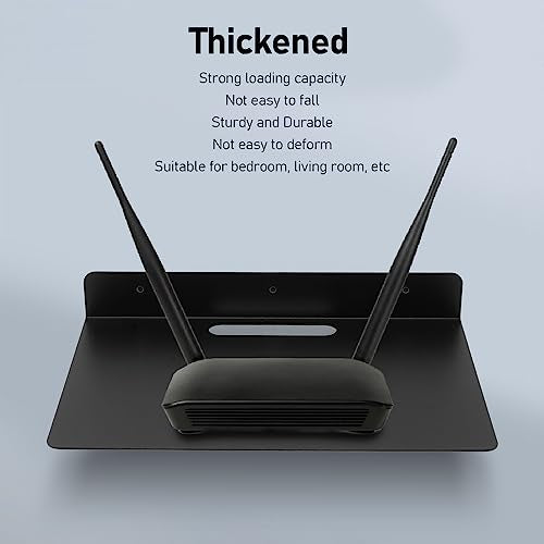 Floating AV Shelf, Space Aluminum Wall Mounted Rack, Projector Small Rack with Expansion Tube