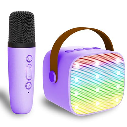 Mini Karaoke Machine for Kids & Adult, 4-12 Years Old Girls Christmas Birthday Gift, Karaoke Toys Gifts for Girls Ages 4, 5, 6, 7, 8, 9, 10, 12 +Year Old Birthday Party Light Purple - color: Light Purple