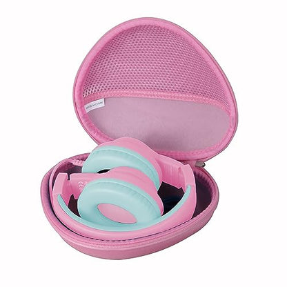 adada Hard Travel Case for iClever HS19 / iClever BTH12 Kids Headphones (Pink) - color: Pink