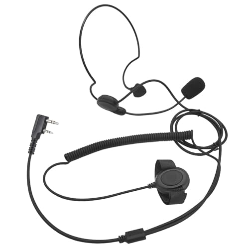 Boom Mic Ptt Earpiece Behind Head Over The Ear Two Way Radio Headset Headphone for Baofeng Retivis Kenwood Samcom Arcshell 2 Pin uv5r bf-888s h-777s rt21 rt22 ar-6 Walkie Talkies