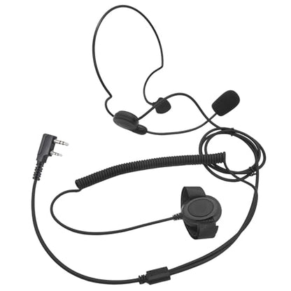 Boom Mic Ptt Earpiece Behind Head Over The Ear Two Way Radio Headset Headphone for Baofeng Retivis Kenwood Samcom Arcshell 2 Pin uv5r bf-888s h-777s rt21 rt22 ar-6 Walkie Talkies