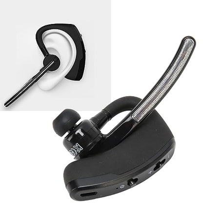 Single Ear Bluetooth Headset with Noise Canceling Mic | Hands Free Earpiece for Driving, 180 Degree Adjustable, Long Standby Battery, Lightweight ABS Design