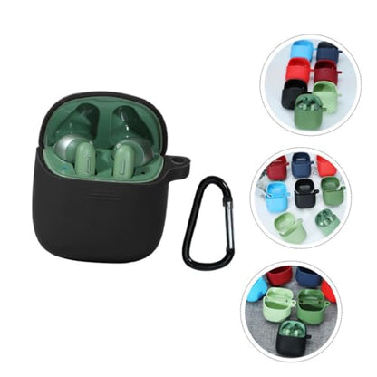 DOITOOL 1pc Silicone Protective Case Wireless Earbuds and Lightweight Earpiece Cover Stylish Design for Safe Storage Easy to Carry Black - color: Black