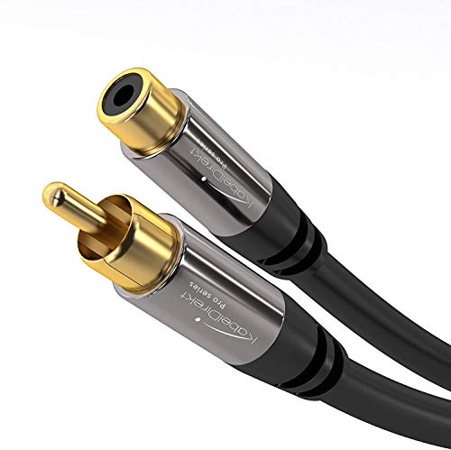 KabelDirekt RCA 연장 케이블 - 6.1m(20피트) | 서브우퍼/오디오 케이블, RCA 수에서 암으로 앰프/HiFi, 아날로그 및 디지털에 이상적입니다 - size: 20 Feet