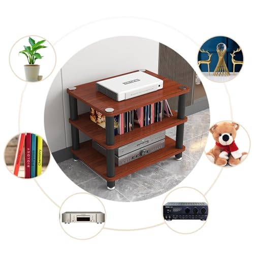 Media Storage Cabinet Rack Audio Tower, Modern Audio-Video Media Stand, 1/2/3/4-Tier Media Cabinet, Wood Stereo Cabinet(Yellow,1 Tier) - color: Yellow, size: 1 Tier
