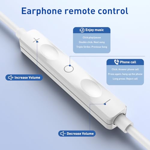 USB C Headphones, 2 Pack Wired Earbuds, Type C Headphones with Microphone | Noise-isolating earphones with remote controls, compatible with iPhone 17/16/15, iPad Pro/Air and Galaxy S25/S24/S23 Ultra