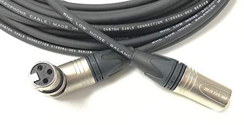 Custom Cable Connection 50 Foot Pro-Audio XLR Balanced Microphone Cable with Neutrik NC3FRX Right Angle Female and Neutrix NC3MXX Male XLR Connectors - size: 50 Foot
