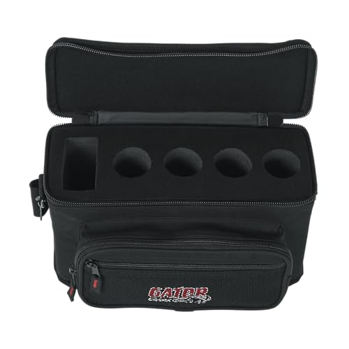 Gator Cases Padded Microphone Carry Bag; Holds up to (4) Wired Microphones. (GM-4) - size: (4) Wired Microphones (Nylon), style: (4) Wired Microphones (Nylon)