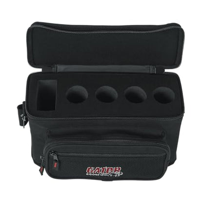Gator Cases Padded Microphone Carry Bag; Holds up to (4) Wired Microphones. (GM-4) - size: (4) Wired Microphones (Nylon), style: (4) Wired Microphones (Nylon)