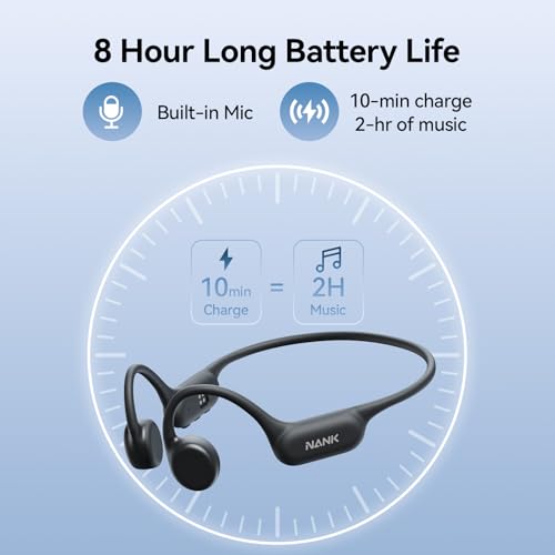 NANK Bone Conduction Headphones, Runner4 Swimming Headphones IP68 Open Ear | Wireless Bluetooth 5.4 Earphones, 16GB MP3 Memory, Underwater Sport Waterproof Earbuds for Swimming Running Cycling Fitness