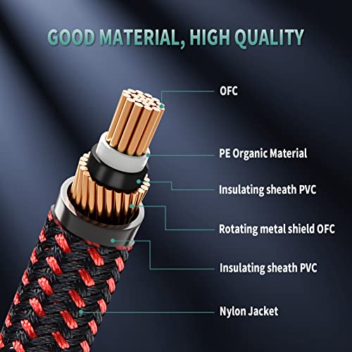 OTraki 2 Pack Guitar Cables 6 FT, 1/4 Inch Straight to Right Angle | Instrument Cable Electric Guitar Cord 6.35mm Bass Guitar Cable for Amp Bass Guitar Keyboard - size: 6 Feet
