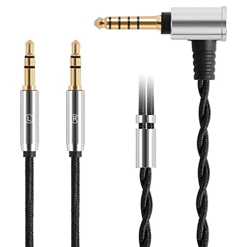 Monitor Headphone Cable,Dual 3.5mm Over-Ear Headphone Wire,High Purity Oxygen Free Copper AUX Cord Compatible with Hifiman HE560 Meze 105 AER MDR Z1R for Musicians Audiophiles 4.4mm - style: 4.4mm Plug