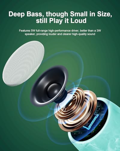 comiso Portable Speaker, IPX7 Waterproof Bluetooth Speaker with Robust Bass - color: Green