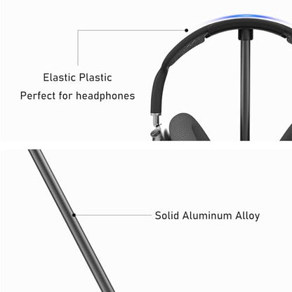 Headphone Stand for Desk - Headset Stand (Black) | headphone holder with Aluminum Hanger, headphone holder for AirPods Max, Sony, Bose, Beats and More - color: Black