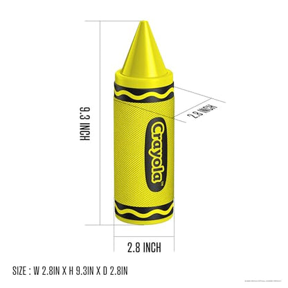 Crayola Kids Crayon Speakers Bluetooth, Portable Bluetooth Speakers | 20W Peak Power HD Sound, Mini Bluetooth Speaker Wireless with TWS Pairing BT 5.3, FM Radio Home/Party/Outdoor/Travel - color: Yellow