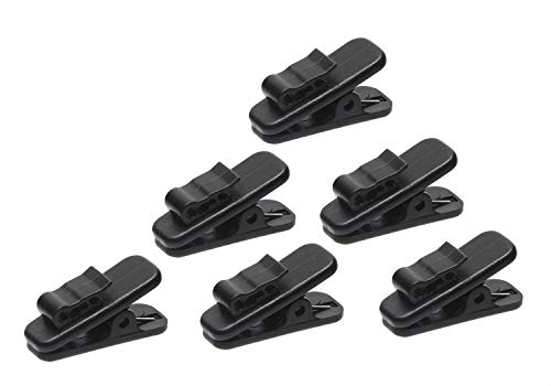 Mini Skater 1 Inch Length Small Earphone Wire Clips Headphone Mount Cable Clothing Clip Earbud Clip to Keep Earphone/Microphone Cord in Place for 1.5mm Wires Diameter Round Wire Earphones,4Pcs (Black)