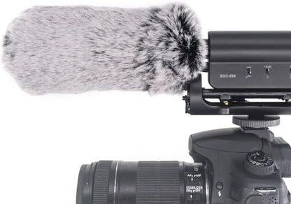 SGC-598 Condenser Shotgun Microphone with 1 Windscreen Muff for DSLR Camera Canon EOS Nikon, for Sony Mirrorless Camera DV Camcorder (NOT for Canon T5, T6 and T7)