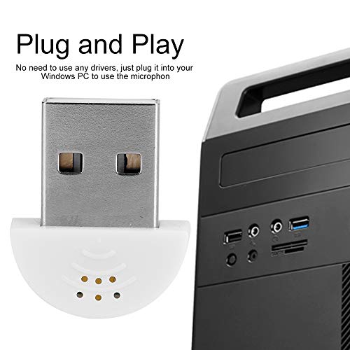 DEWIN USB 2.0 Mini Microphone, Laptop/Desktop PC Plug and Play for Skype, MSN, Yahoo Recording, YouTube, Google Voice Search and Games(White)