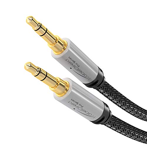 KabelDirekt – 3.5mm Aux Audio Cord – 4ft | Headphone & aux cable for iPhone/car/laptop, auxiliary cord, 3.5mm male to male, nylon - size: 4 ft, style: Braided Stereo Jack Cable