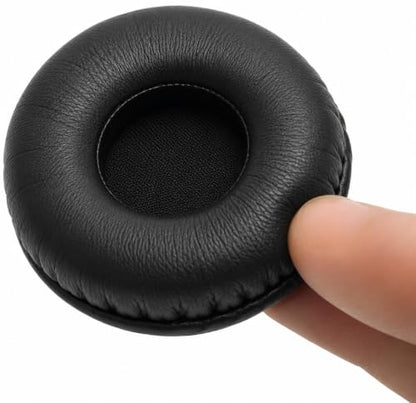 Faux Leather Ear Pad Replacement Cushions, Headphone Earphone Headset Disposable Covers (65mm - 2.55") 5 Pairs - color: Leather Black, size: 65mm