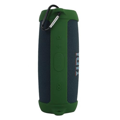 Silicone Case Cover for JBL Charge 5 Bluetooth Speaker, Travel Carrying Protective with Shoulder Strap and Carabiner (Green) - color: Green