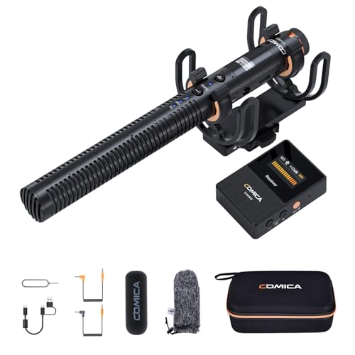 COMICA VM30 Wireless Shotgun Microphone with USB-C&3.5mm Output for Camera