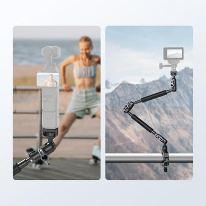 NEEWER 22" Magic Arm w Desk C Clamp, Overhead Camera Mount with Articulating Mic Boom Arm 1/4" 3/8" Threads for ARRI, Desktop Stand Holder for Phone Microphone Webcam Action Camera Video Light, UA057 - style: UA057