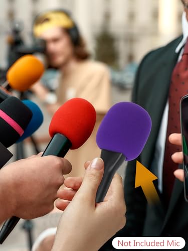 YOUSHARES Handheld Adaptor with Foam Cover, Compatible with Rode and DJI Wireless Microphones for Interviews (Purple Foam)
