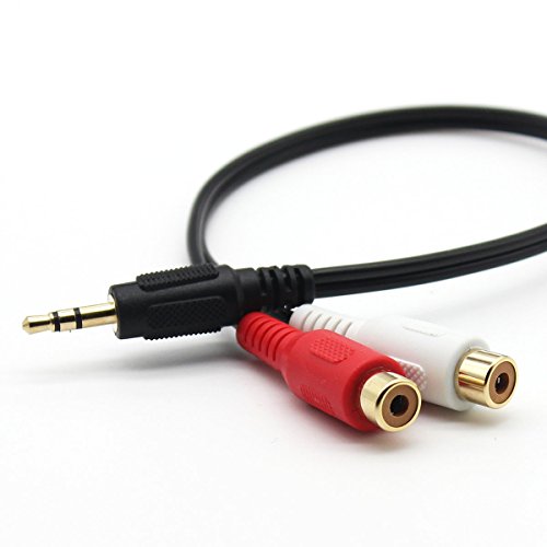 QiCheng&LYS 3.5mm to RCA Audio Extension Cable,Gold Plated 3.5mm Male to 2RCA Female Stereo Y Splitter Audio Cable for Smartphones,MP3, Tablets,Speakers,Home Theater - 3.5 Male to 2RCA 30cm - size: 3.5mm Male to 2RCA 0.3m