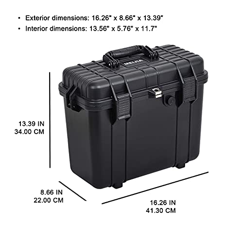 MEIJIA All Weather Waterproof Hard Camera Case With Customized Fit Foam Included, Elegant Black,Fit for Drones,camera,lens,16.26x8.66x13.39inches - size: 16.26"x8.66"x13.39"