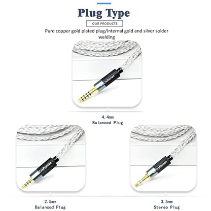 MMCX Plug 5N OFC Silver Plating+Graphene Earphone Cables for SHURE SE846 SE535 SE425 AONIC 4 5 Xelento Remote T8iE T9iE Fidue A83 Sirius MkII Dunu DK3001Pro DK4001 W60 W80 (3.5mm, MMCX) - color: MMCX, size: 3.5mm
