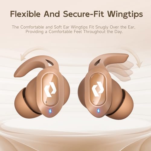 Wireless Ear buds Bluetooth Earbuds Stereo Bass Built in Mic Headphones LED | Power Display Waterproof Wireless Charging Case 64H Playback for iPhone Android Phones Computer Sports Gaming Workout Running - color: Dune