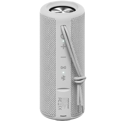 MIATONE Boombox Portable Bluetooth Speaker Wireless Outdoor Waterproof Speaker - Grey - color: Grey