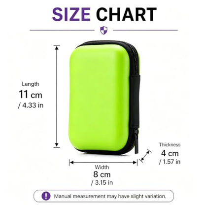 Headphone Case Hard Edge Zipper Bag Compact Portable Headset Storage Bag for Wireless,Headphones Earbuds Cables Charging Cable Travel Waterproof Commuting Home - color: Green