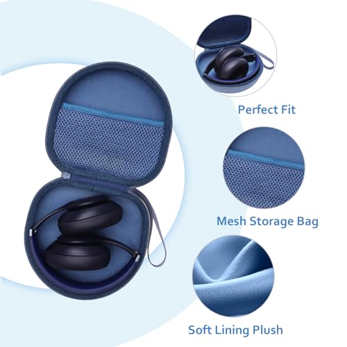 Headphone Case for JLab/Beats/TOZO/BERIBES/Picun Etc Headphones, Blue | for JLab JBuds Lux ANC/Go Lux ANC, Beats Studio Pro/Solo 4 3,TOZO HT3,KVIDIO Etc Headphone, Hard Shell Case for Travel Home - color: Blue