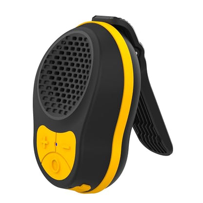 Wearable Bluetooth Speaker Clip On, Mini Portable Wireless Speaker with Mic, IPX5 Waterproof, All Day Playtime, Lightweight Small Speaker for Workout Running Sports Travel (Black+Orange)