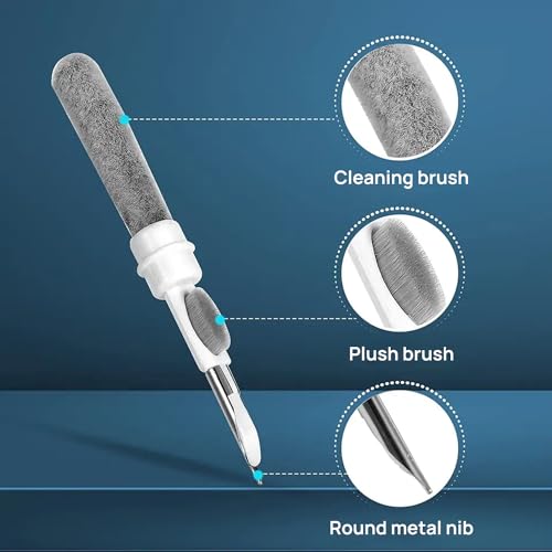 AnHome Airpod Cleaner Kit Cleaning Tool 3 in 1 for Airpods iPhone Earbud Case with Soft Brush Flocking Sponge Clean, Multi-Function Cleaners Pen Ear Bud Air Pod Pro Headphone Phone Speaker Earbuds