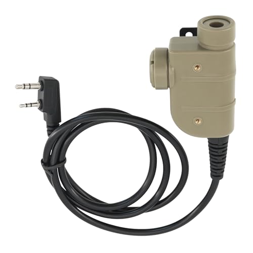 U94 PTT 2pin，Push to Talk for UV5R etc. with Civilian Version，Airsoft Tactical Headset(Tan)