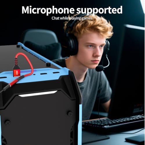 USB to 3.5mm Jack Audio Adapter (2-Pack), External Sound Card Converter，STSAUX USB-A to 3.5mm TRRS 4-Pole Mic Female with PC Windows, Laptop, Mac, Desktops, Linux, Plug and Play No Drivers Needed