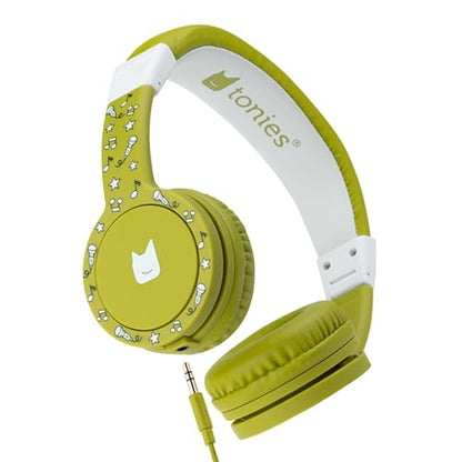 Tonies Foldable Wired Headphones for Kids - Comfortably Designed to fit On-Ear - Works with Toniebox 1 and All 3.5mm Devices - Green - color: Green