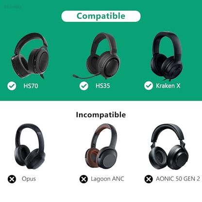 Geekria Shield Gaming Headset Case for Large-Sized Over-Ear Headphones, Replacement Hard Shell Travel Carrying Bag with Cable Storage, Compatible with Razer Kraken X, Corsair HS70, HS35