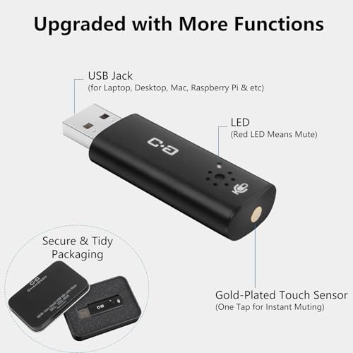 Upgrade USB Microphone with Touch Mute for Laptop & Desktop Computer