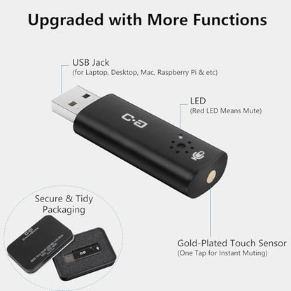 Upgrade USB Microphone with Touch Mute for Laptop & Desktop Computer