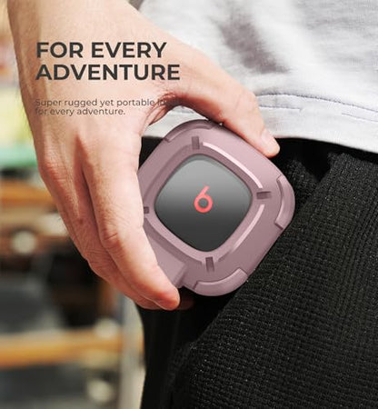 Dexnor Rugged Bumper Case for Beats Fit Pro (2021) Cases with Secure Lock, Shockproof Clear Cover with Carabiner & Keyring for Beats Fit Pro 2021 Pink - color: pink