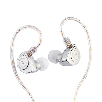 Linsoul SIMGOT EW200 10mm SCP Diaphragm Dynamic Driver IEM in-Ear Earphones | with All Metal Body, Detachable 0.78mm 2pin Silver-Plated OFC Cable for Audiophiles Musicians, 3.5mm without Mic - style: EW200 Without Mic